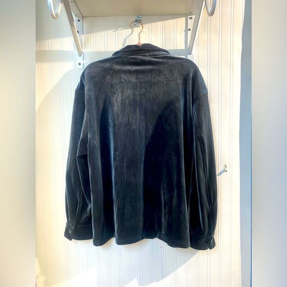 NWT Zara Velvet Jacket in Dark Gray Sz M - Picture 4 of 4